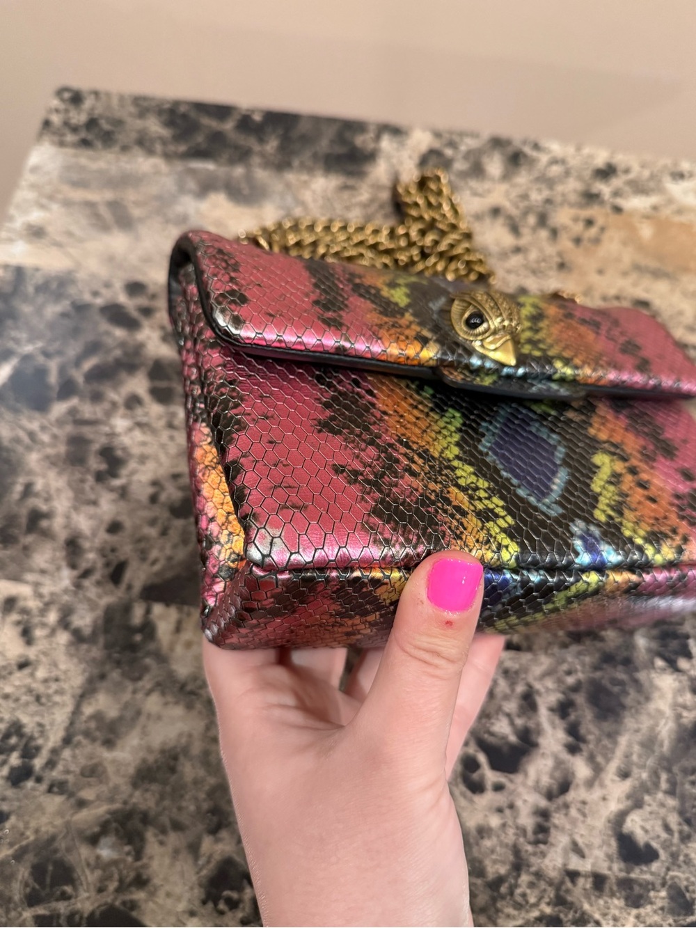 Kurt Geiger Kensington Snake-Skin Bag - Picture 8 of 15